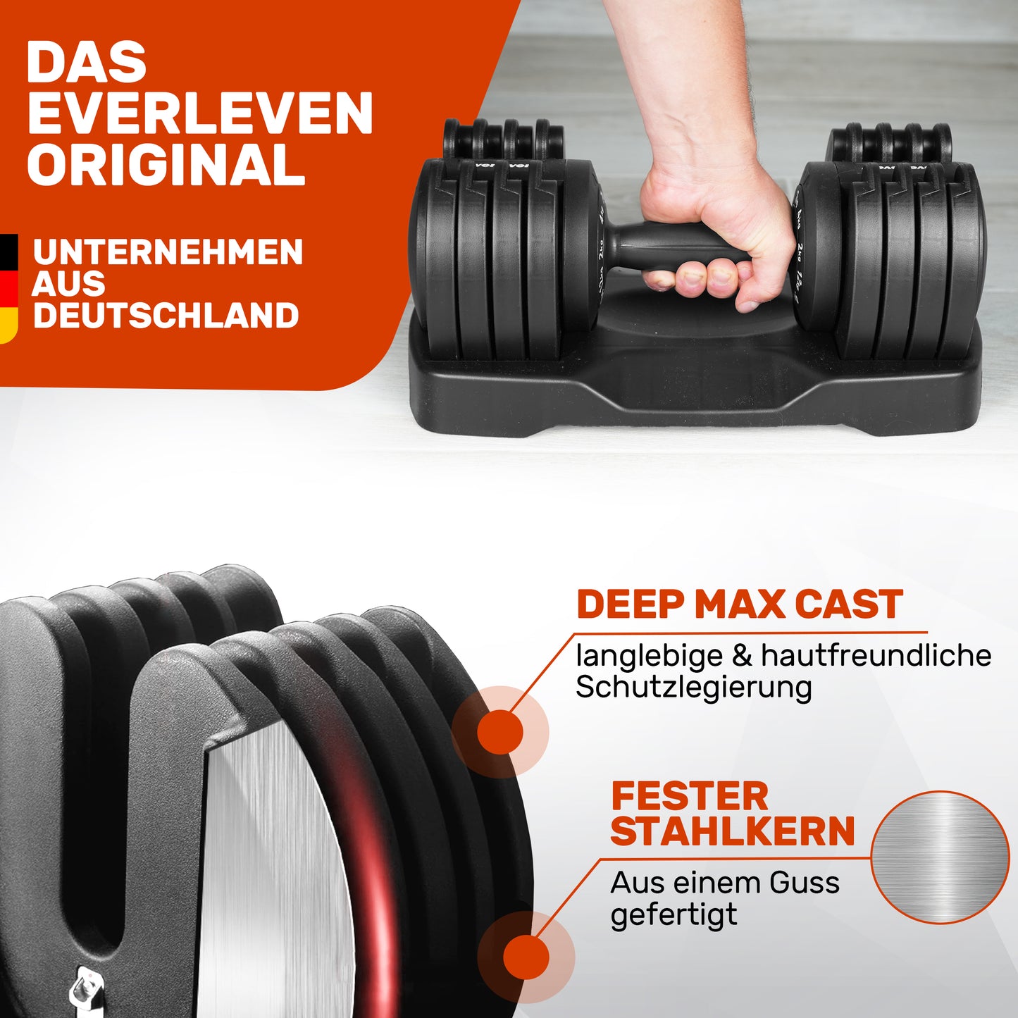 Verstellbare Kurzhantel I Hanteln - 12kg
