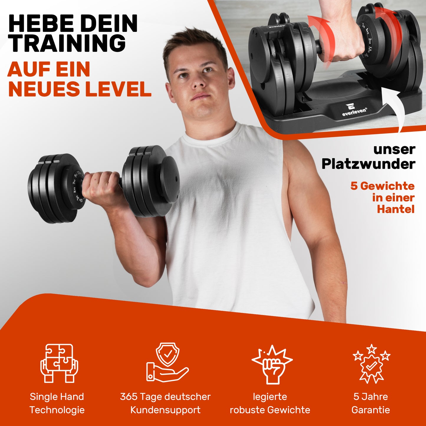 Verstellbare Kurzhantel I Hanteln - 12kg