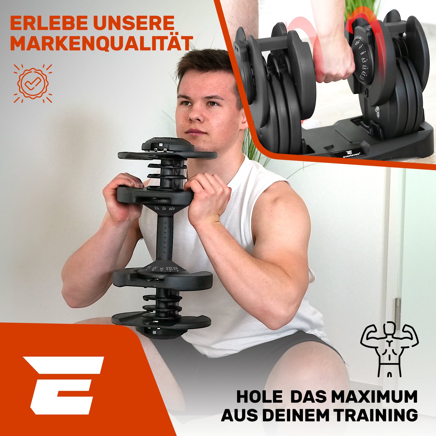 Verstellbare Kurzhantel I Hanteln - 24kg