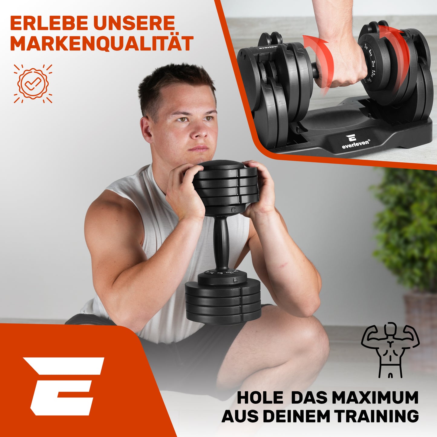 Verstellbare Kurzhantel I Hanteln - 12kg