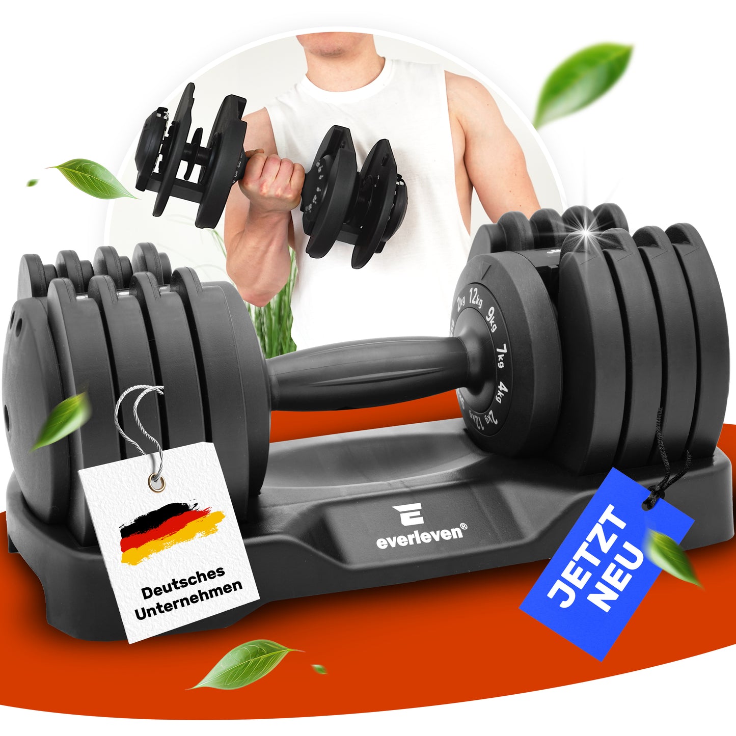 Verstellbare Kurzhantel I Hanteln - 12kg