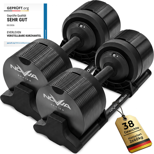 Verstellbare Hantel 2x40kg | Nova Series Schwarz
