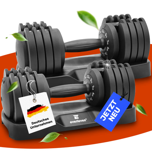 Verstellbare Kurzhantel Set I Hanteln - 2x12kg