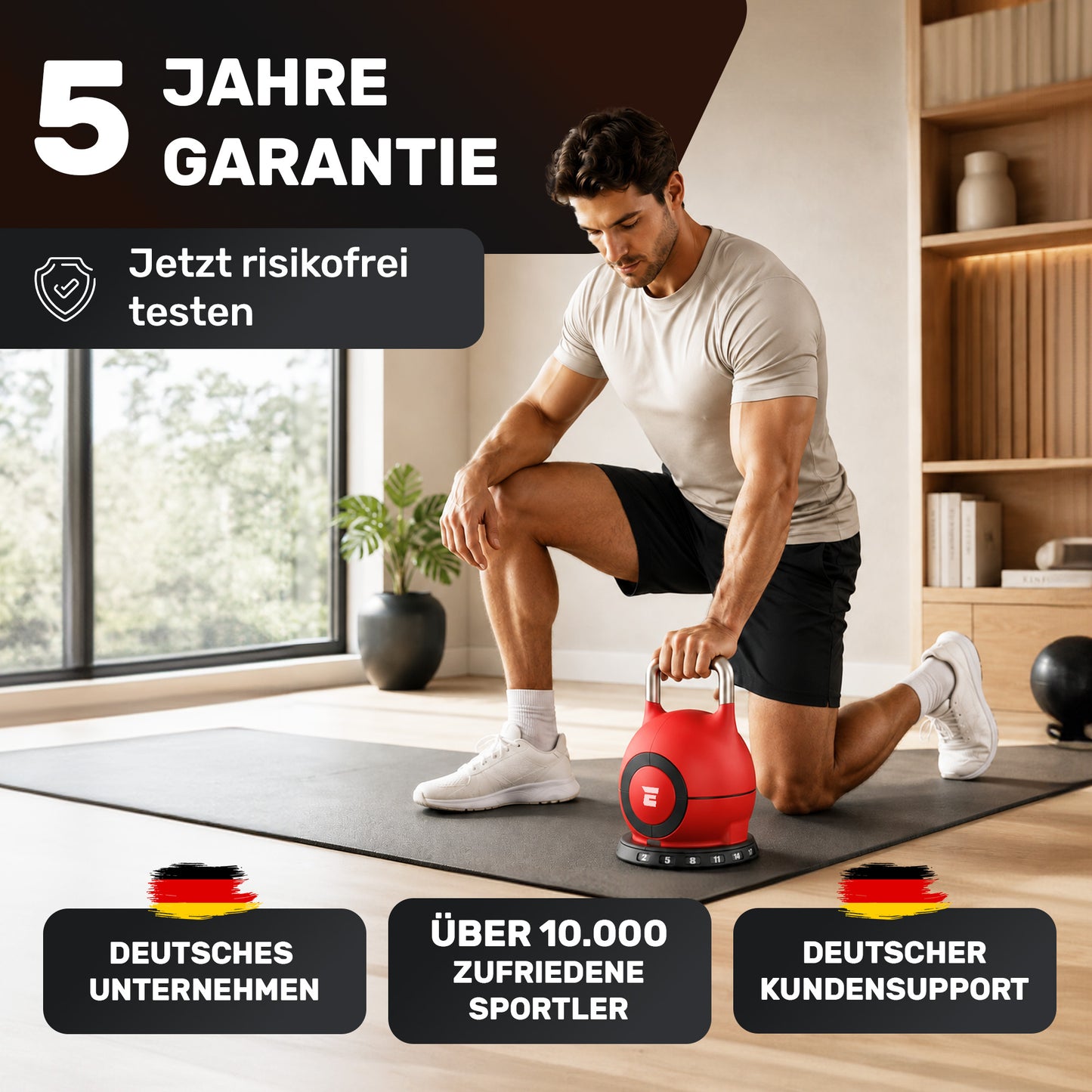 Verstellbare Kettlebell Set - 2x20kg (rot)