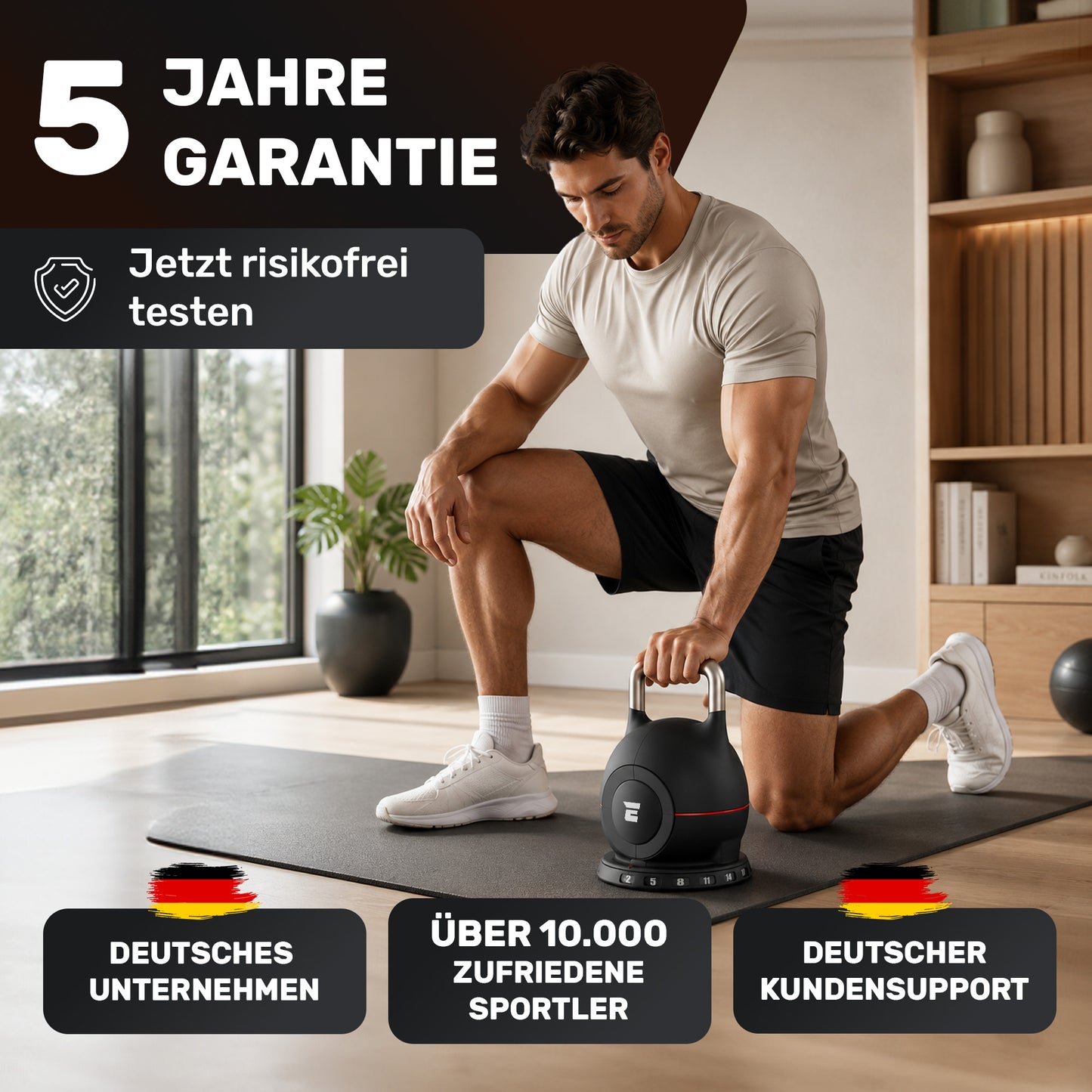 Verstellbare Kettlebell Set - 2x20kg (schwarz)