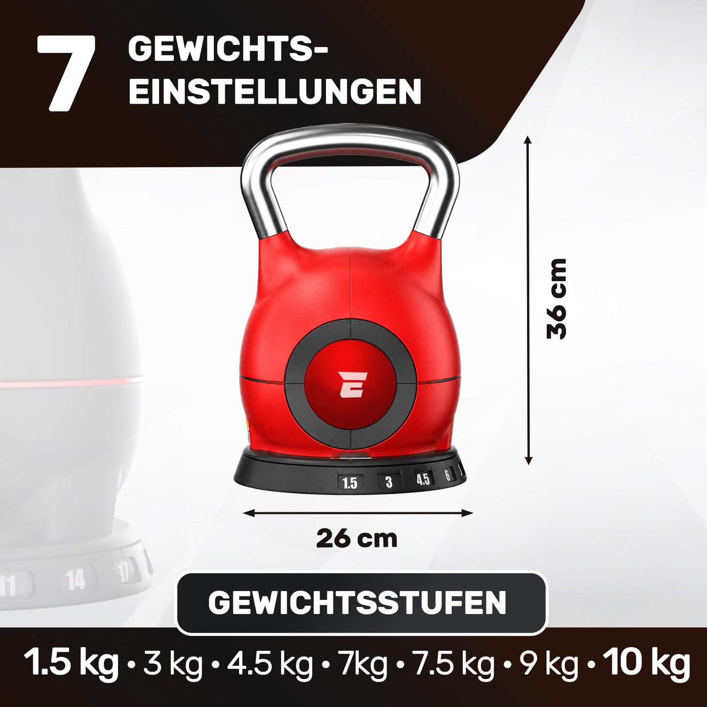 Verstellbare Kettlebell Set - 2x10kg (rot)