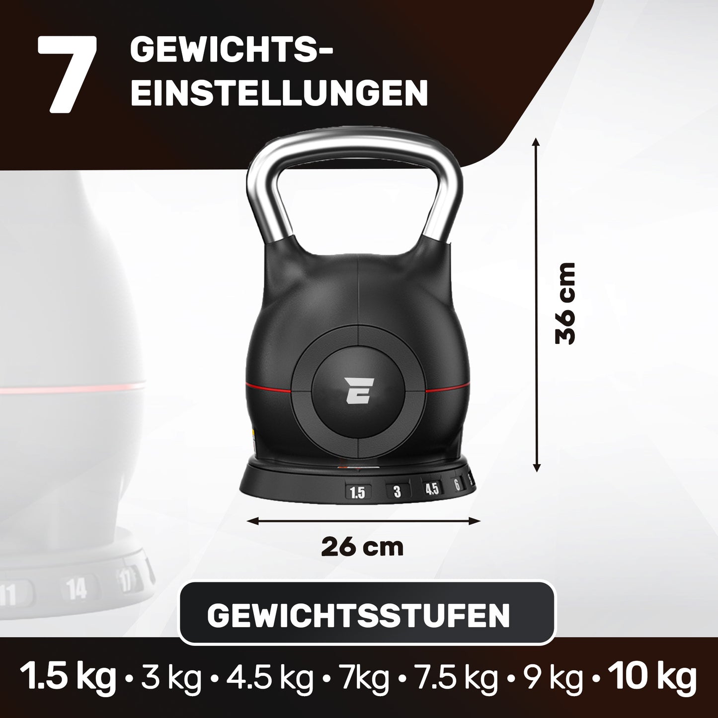 Verstellbare Kettlebell Set - 2x10kg (schwarz)