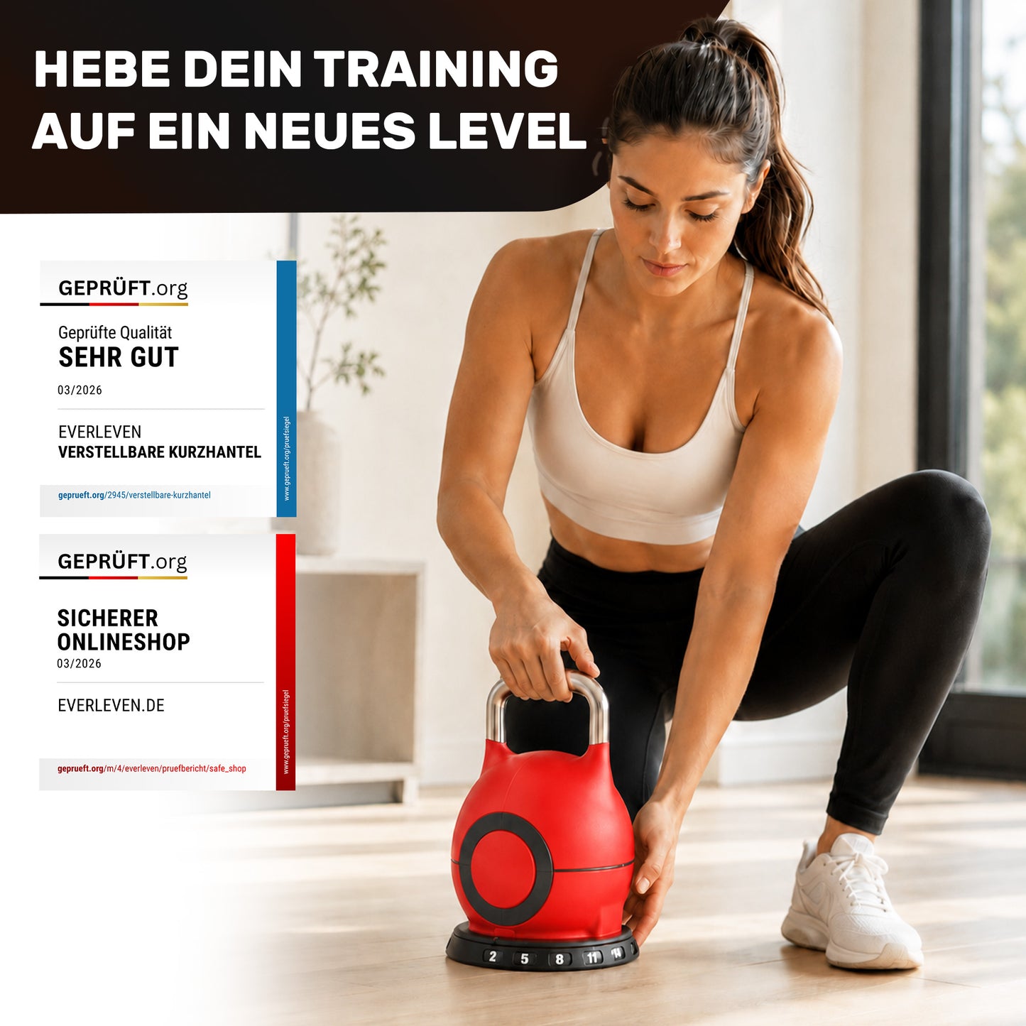 Verstellbare Kettlebell Set - 2x20kg (rot)